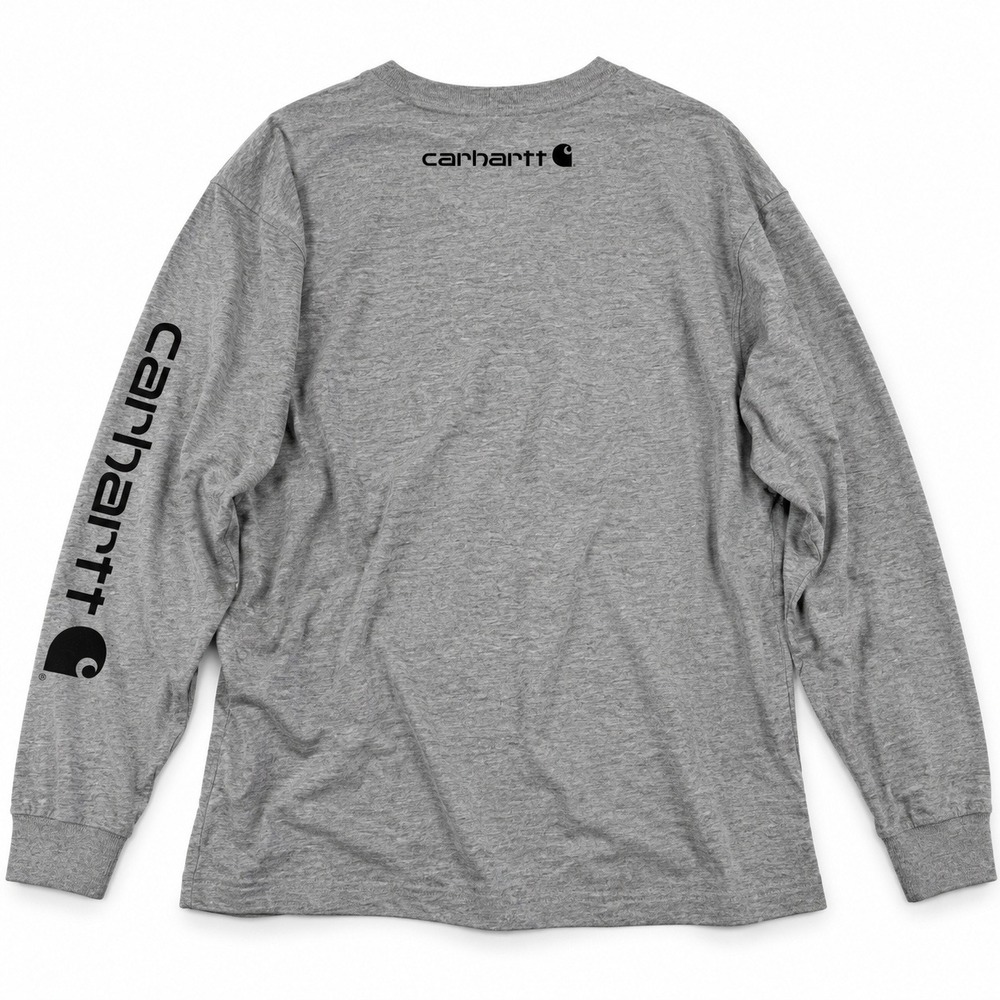 Carhartt Long Sleeve T Shirt Mens Large Gray Graphic Logo Workwear Tee